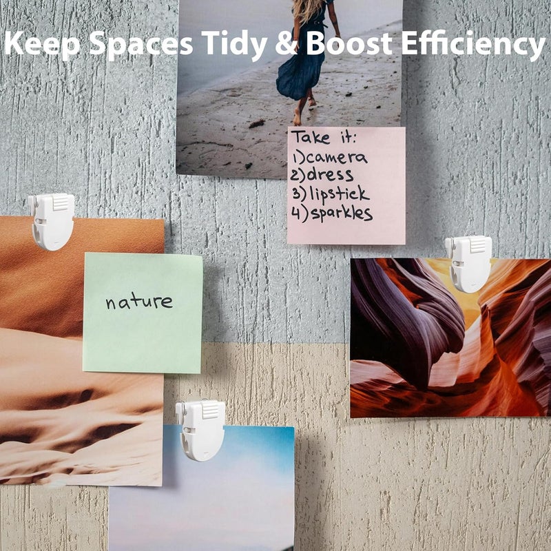 NICECRAFT 15 Pcs Cubicle Clips Plastic Cubicle Hooks for Fabric Wall Panel Picture Hangers Pins for Hanging Photos Frame Notes Memos Messages Office Home Use (White) - Image 3